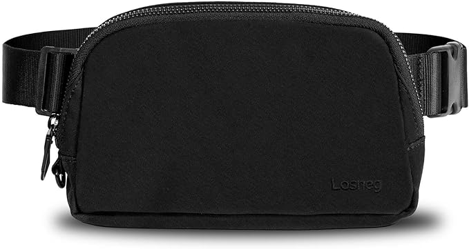 Anti-Theft Fanny Pack for Women & Men, Lightweight Secure Crossbody Waist Bag with Anti-Slip Adjustable Strap for Travel, Hiking, Running, Water-Resistant Belt Bag, Everyday Essentials Organizer Black