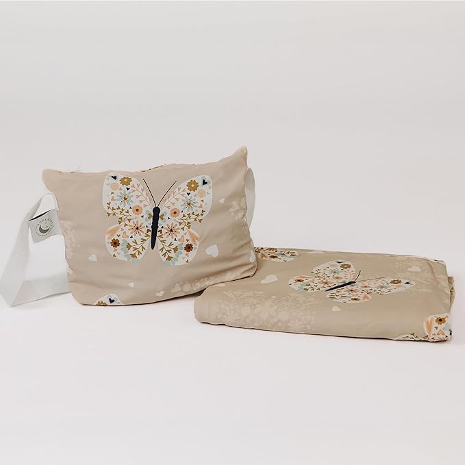 Beddy's Dual-Sided Kids Travel Blanket for Airplane or Car, Packable with Portable Carrying Case Bag, Super Soft & Cozy Lightweight Blanket, Perfect for Travelers, Road Trips and Camping