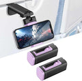 2 Pack Universal Airplane Travel Phone Holder: Travel Essentials Phone Mount for Desk with Multi-Directional 360 Degree Rotation, Travel Accessories Must Haves Phone Holder (Purple+Purple)
