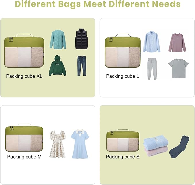 BAGAIL Clear Packing Cubes Packing Organizer for Travel Accessories Luggage suitcase