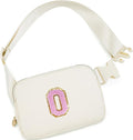 Uygafly Personalized Belt Bag for Women Girls - Fashion Mini Waist Packs with Adjustable Strap - Trendy Travel Fanny Pack Crossbody Bags with Initial Letter - Teen Gifts | Cream,O