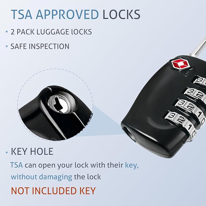 TSA Approved Locks for Luggage TSA Locks for Gun Case Lock 4 Digit Combination Lock Travel Locks TSA Approved Suitcase Locks Combo Lock with Code