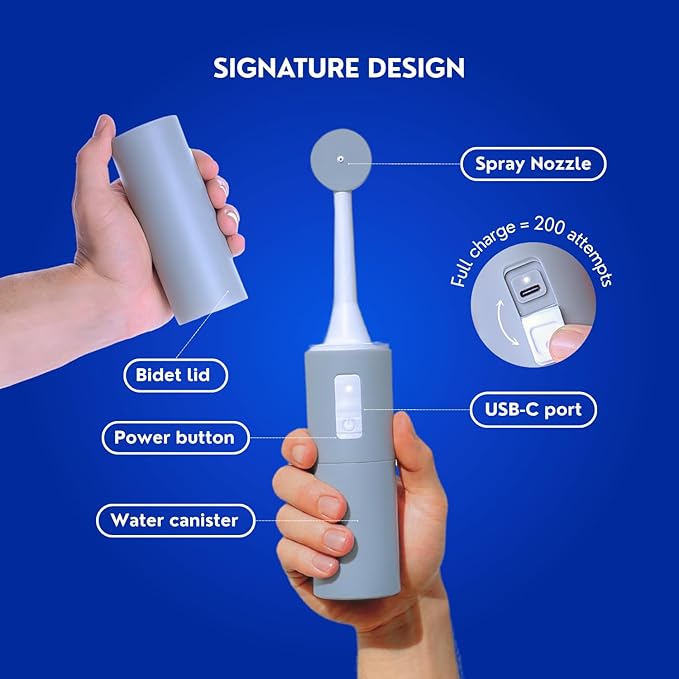 Premium Bidet Postpartum & Perineal Care - Best for Pain Relief, Tears, and Hemorrhoids - Portable Travel Bidet Easy to Carry for Personal Hygiene - High Pressure Postpartum Essential
