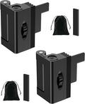 Portable Door Lock for Travel, Adjustable No Drilling Door Reinforcement Lock, Extra Latch Stopper for Hotel Room, Home Apartment, Inward Swing Door - Family & Travelers Security (Black-2PCS)