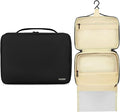 KAZAY Hanging Toiletry Bag with TSA Approved Detachable Pouch, Travel Toiletry Bag, Water Resistant, Premium Nylon, Travel Size Toiletries Cosmetic Bag, Makeup Bag, Unisex (Black)