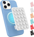 Magnetic Suction Phone Mount for MagSafe Case,Silicone Sticky Phone Grip Holder for iPhone,Removable Hands-Free Selfie/Video for TikTok & Instagram Influencer/Creator (White)