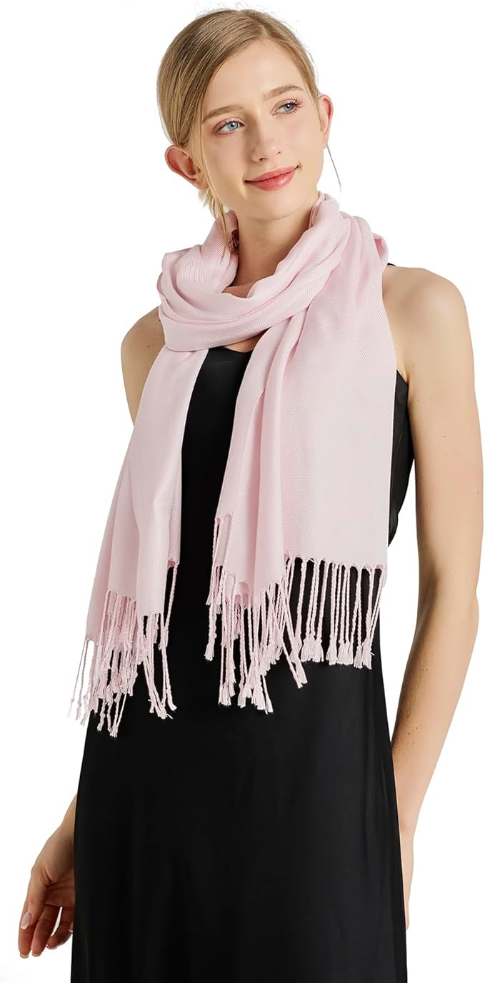 Soft Silky Pashmina Shawl Wraps Solid Colors Scarf for Wedding Evening Dresses