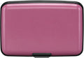 ELFISH RFID Blocking Credit Card Protector Aluminum ID Case Hard Shell Business Card Holders Metal Wallet for Men or Women（Matte Pink