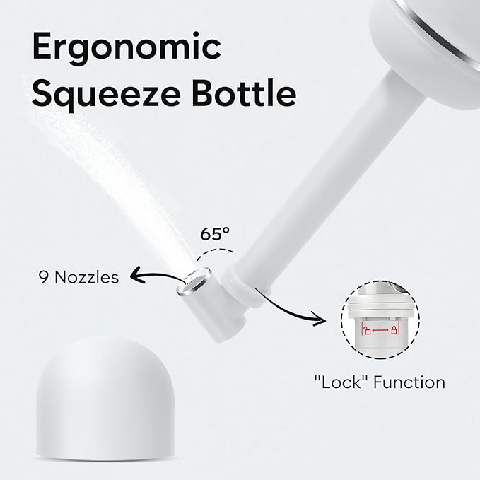 Easy@Home Portable Bidet for Travel: Handheld Sprayer Kit - Personal Hygiene Peri Bottle for Women & Men | Perineal & Postpartum Care Essentials | 380mL (12.8 oz) Large Capacity Bottle | EPB-01 Grey