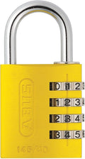 ABUS 145/40 Non-TSA Combination Padlock for Hard Cases, Luggage, Resettable, Yellow