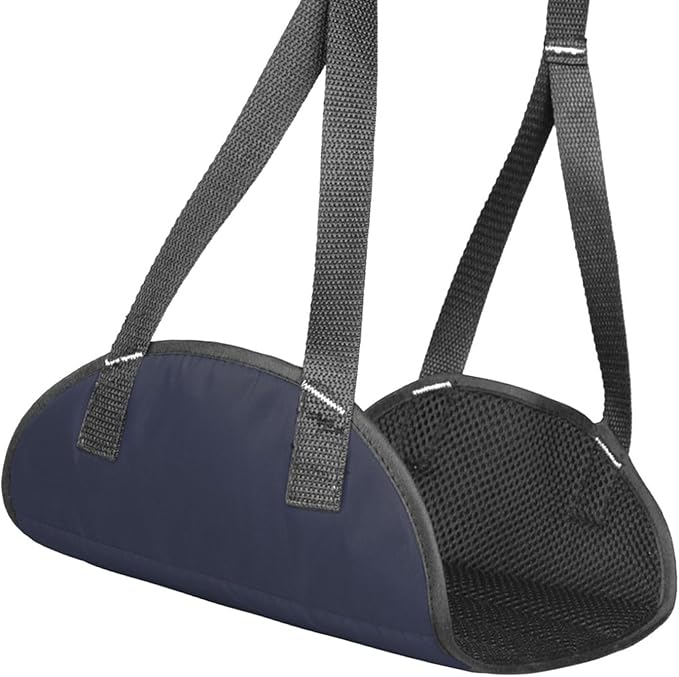 Compact Foldable Foot Rest for Travelers Airplanes Train Use Breathable Mesh Support Portable Design Quick Installation Portable Foot Hammock for Travel
