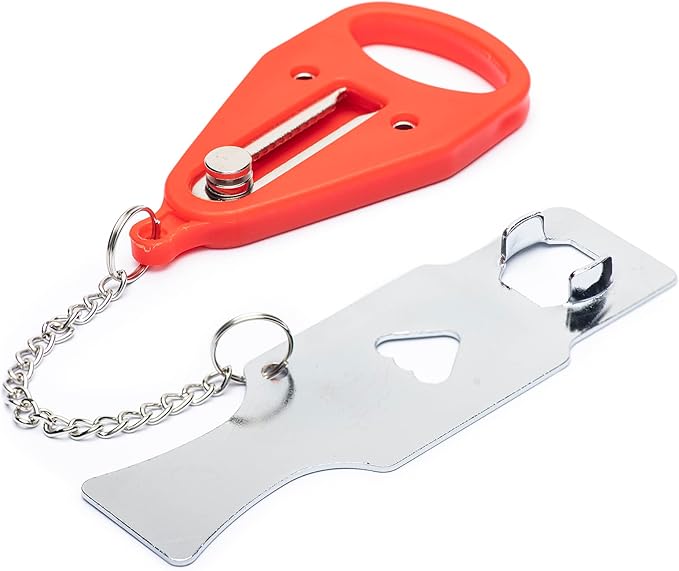 Portable Door Lock for Women & Travel Safety - Heavy Duty Portable Lock Perfect for AirBnb's, Hotels, Apartments, Hostels, Dormitories (Red, Single Hole)
