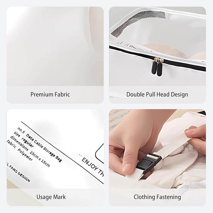 7PCS Packing Cubes for Travel Luggage Organizers Shoe & Toiletry Bag Light Packing Cubes Clothing Underwear Bag Accessories and Essentials for Mom & Women (White)