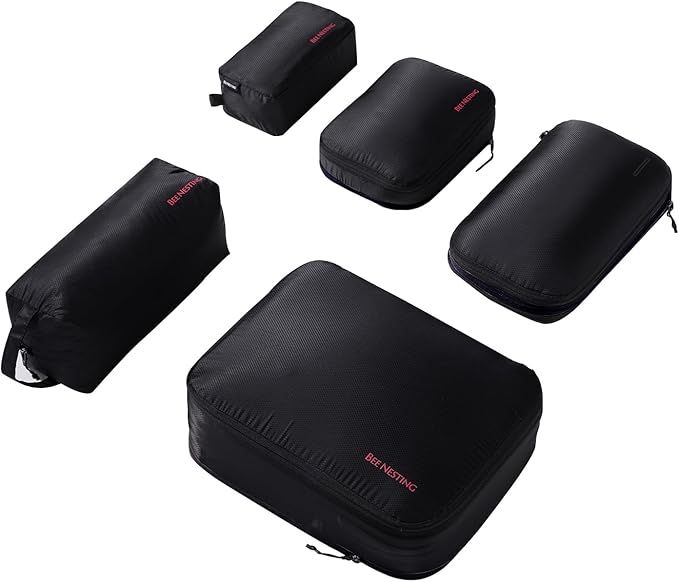 Compression Packing Cubes for Travel-Expandable Luggage Organizers, Water-Resistant Compressible Packing Bags with Clean/Dirty Separation for Carry-on Suitcase & Backpack