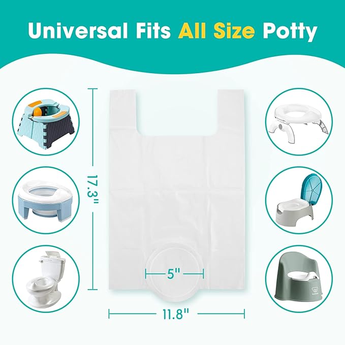 [30 Counts] Disposable Potty Liners Compatible with OXO Tot 2-in-1 Go Potty, Potty Refill Bags for Toddler Travel, Universal Potty Bags Fit Most Potty Chairs and Travel Potty