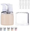 CLOUDEMO Mini Shampoo Dispenser Portable Travel Bottle Set, 2-in-1, 3-in-1, 4-in-1 Mini Dispenser Portable Travel Set, Leak Proof Refillable Travel Containers with Labels (Beige,3 in 1)