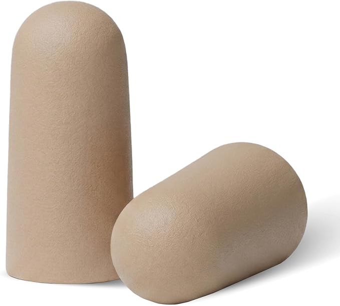 Happy Hippo Soft Foam Earplugs, 33 dB NRR, 6 Pair, 12 Ear Plugs Maximum Protection for Sleeping; Silence Snoring, Airplanes, Airports, Power Tools, Phone Conversations, Loud Work Environments (Beige)