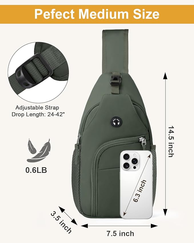 Pritent Crossbody Bags for Women Man, Waterproof Sling Bag Backpack Trendy Casual Cross Body Bags with Convertible Shoulder Strap Chest Bag for Camping Hiking Travel Essentials (Wine, Medium)