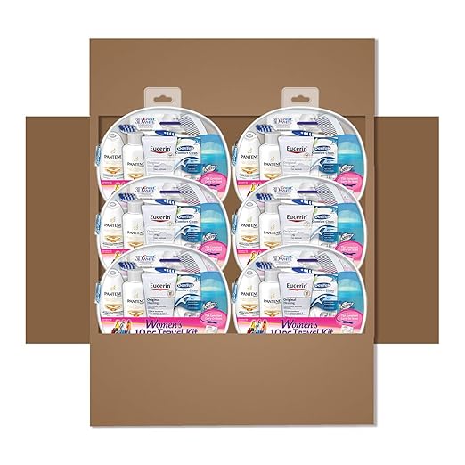 Convenience Kits Women’s Deluxe 10 PC Travel Kit (Pack of 6), Featuring Pantene Hair Products
