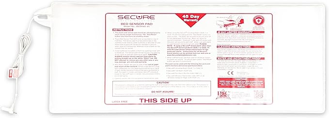 Secure Safety Solutions Bed & Chair Exit Alarm for Elderly Adults, 2 Patient Monitors with 12 x 30 Bed Sensor & 12 x 12 Chair Sensor, Caregiver Alert System for Fall Prevention, Dementia & Wandering