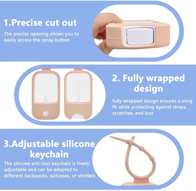 Silicone Case Compatible with Touchland Hand Sanitizer Spray (Fit for 1 FL OZ) Hand Sanitizer Holder Protective Case