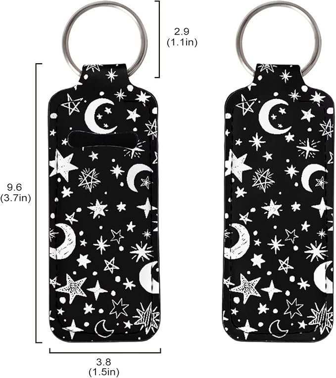 Suobstales 3Pcs Travel Bottles Keychain Holder Set,Travel Bottle Sleeves+Neoprene Chapstick Holders+Lanyard Keychain