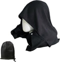 Travel Pillow with Removable Large Hood, Memory Foam Neck Pillow for Airplane, Car, Train Travel Sleeping & Rest, with Soft Cover (Black)