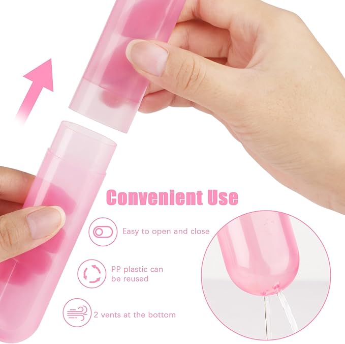 6 Pack Travel Toothbrush Case, Breathable Portable Toothbrush Holder, Plastic Toothbrush Cover Container for Couples Valentine Gifts, Traveling, Bathroom, School, Home, Business, Camping