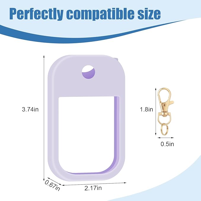 Hand Sanitizer Spray Case Compatible with Touchland, Silicone Hand Sanitizer Case Holder with Keychain for Power Mist and Glow Mist 1 fl oz,(Purple)