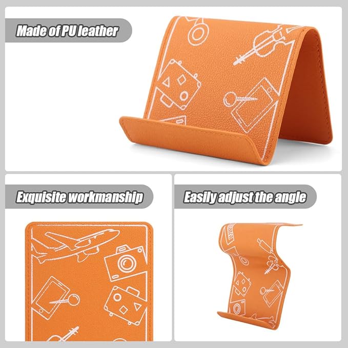 Airplane Phone Holder Flexible Flight Cell Phone Holder and Flexible Tablet Stand Airplane Travel Essential Accessories for Most Smartphones, Tablets(Color:Orange)