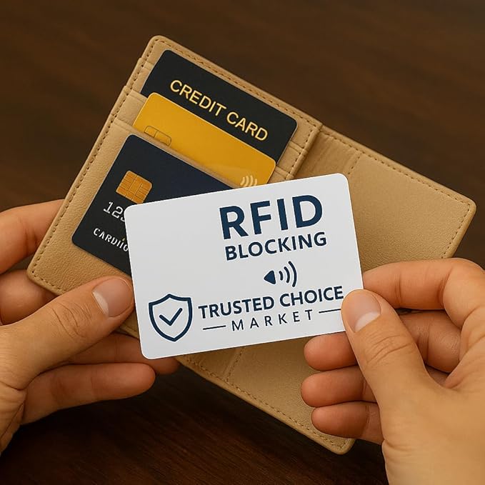 RFID Blocking Cards 6-Pack – NFC Contactless Protection for Credit, Debit, ID, ATM Cards & Passport – Slim Anti-Theft Card Blocker for Wallet & Purse (Grey)