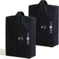tianzong 2 Pack Double-Layer Fabric Wide-Opening Waterproof Travel Shoe Bag with Comfortable Handle (Black)