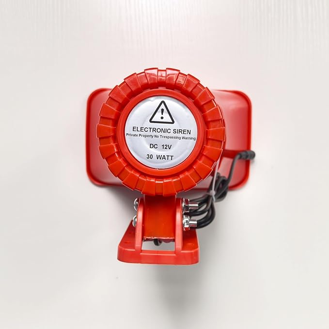 Outdoor Alarm Security Siren, AC110V Red Safety Horn for Public Emergency Alarms with Adjustable Volume,Long Range, 120 Decibels, Remotely Activate with Wi-Fi Socket (Sold Separately)