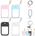 4 PCS Soft Silicone Case for Touchland Power Mist (1FL. OZ./30 mL), Protective and Stylish Case with Keychain Compatible with Touchland Hand Sanitizer Spray (Pink/Blue/White/Black)