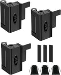 Portable Door Reinforcement Lock for Travel & Home, No Screws Instant Install Safety Lock for Inward Swing Front Door, Hotel, Apartment - Extra Latch from Inside Withstand 800lbs (Black-3PCS)