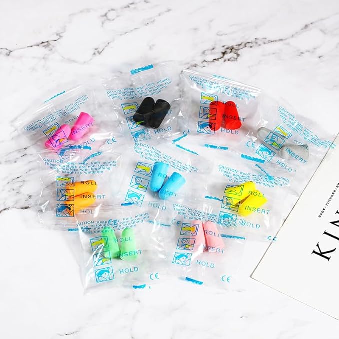 20 Pairs Black Reusable Ear Plugs, 32dB NRR Noise Reduction, Washable Slow-Rebound Foam Earplugs for Sleeping, Snoring, Work, Concerts, Travel