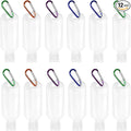 12 Pcs Travel Bottles with Keychain 30ml/1oz Portable Leakproof Squeeze Small Bottles With Flip Cap Refillable Empty Containers for Hand Sanitizer Shampoo Conditioner Toiletry