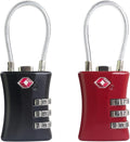 Suitcase Locks TSA Approved, Small Padlock Combination, TSA Locks for Luggage, Combo Travel Padlock with Code for Backpack, Gym Locker, Ammo Can (Black+Red)