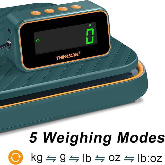 THINKSCALE 86lb Shipping Scale, 0.1oz Precision | Tare, Hold & Foldable Mail Holder | for E-Commerce, Small Business & Parcels | Battery & Type-C Charging