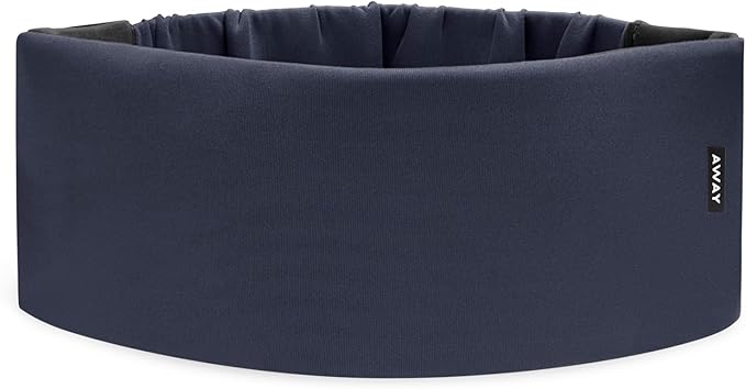 Away Sleep Mask - Premium Thermoregulating Eye Mask for Sleeping & Travel,100% Blackout, Soft, Contoured, Packable, Hidden Earplug Pocket, Navy Blue