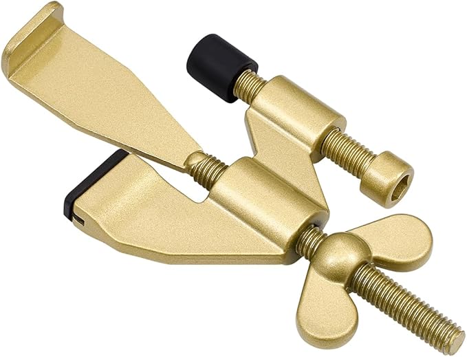 INIRET Gold Adjustable Heavy Duty Portable Door Lock,Security Device for Enhanced Safety,for Home,Travel,Hotels,Apartments Prevents Unauthorized Entry,No Drill,Silicone Protector Caps Included