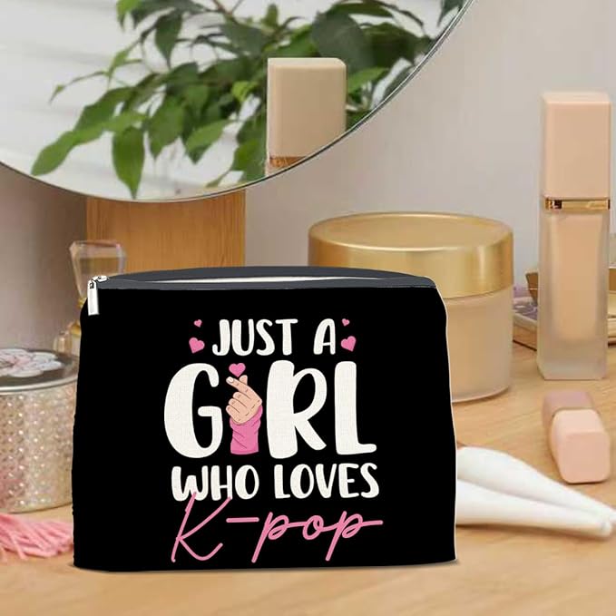 LyoGao K-Pop Gifts for Teen Girls, Kpop Music Lover Makeup Bag Korean Drama Cosmetic Bag for K-Pop Lover Team Music Singer Fan