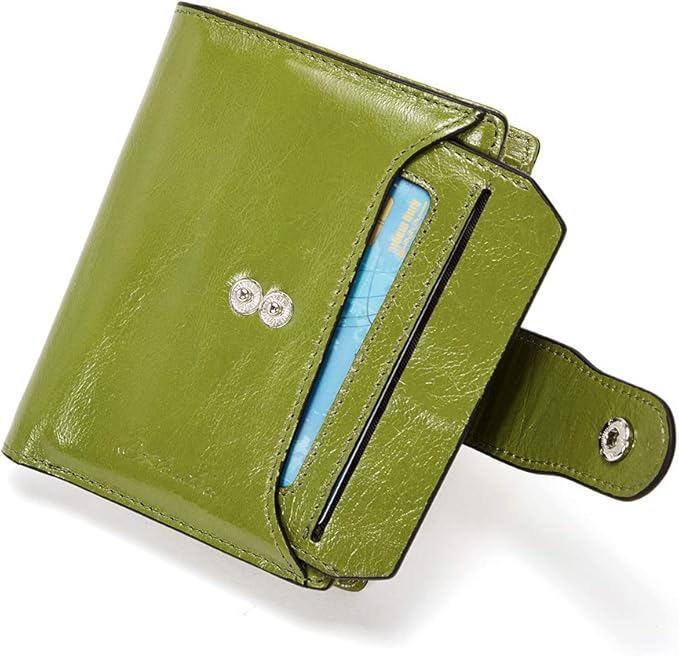 BOSTANTEN Women Leather Wallet RFID Blocking Small Bifold Zipper Pocket Wallet Card Case Purse with ID Window