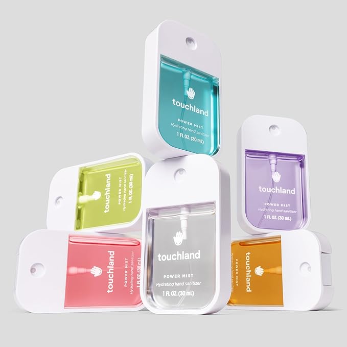 Touchland Hydrating Hand Sanitizer Spray – Fresh Trio Set (Frosted Mint, Citrus Grove, Lemon Lime) – 3 x 1 FL OZ Travel Size Mists