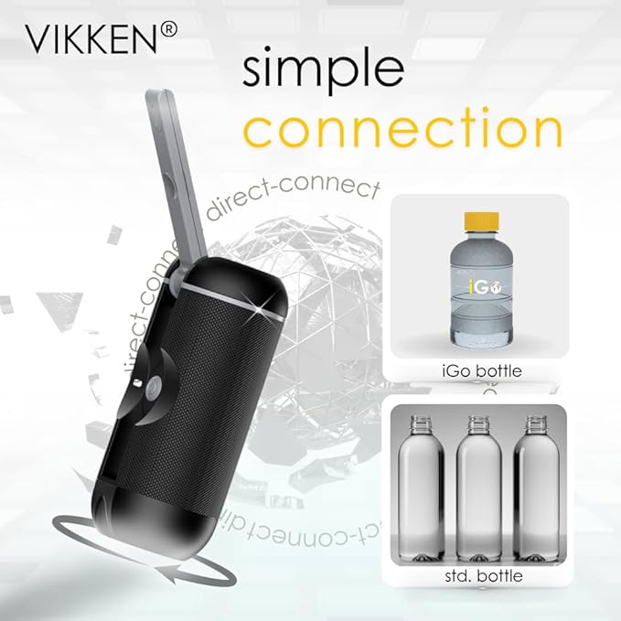 VIKKEN® Portable Travel Bidet USB-Type C Rechargeable Electric Mobile Handheld Ultra Strong Water Spray Personal Hygiene Self Care for Women & Men, iGo-X 250ml Classic