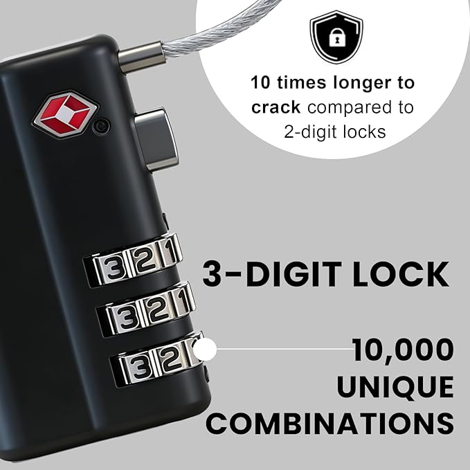 TSA Approved Gun Case Lock, Locks for Gun Cases, Pelican Gun case Lock, Child Safe & Cut Resistant Firearm Lock for Gun Case（2Pack