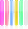 6 Pack Toothbrush Cases, Toothbrush Holders Travel Compact & Lightweight for Camping, Business Trips, School (Clear, Reusable)