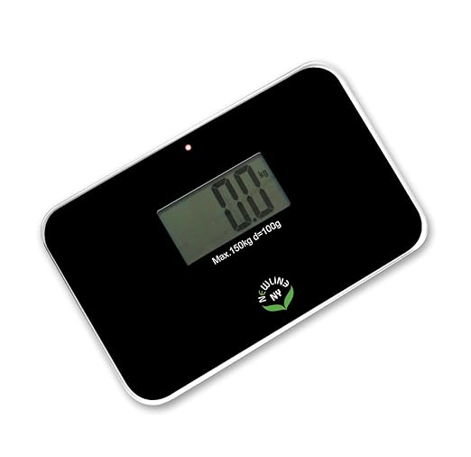 NewlineNY Auto Step On Super Mini Travel Bathroom Scale, 5.25" x 8.5" SBB0638SM: Black