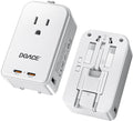 DOACE Pico Travel Adapter PD 45W, 5-Port Universal Power Adapter 1 AC, 2 USB C and 2 USB-A, International Plug Adaptor Worldwide for US to European UK Italy Spain New Zealand Over 200 Countries