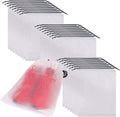 Set of 24 Portable Translucent Shoe Bags for Travel Large Clear Shoes Pouch Storage Organizer with Drawstring for Men and Women